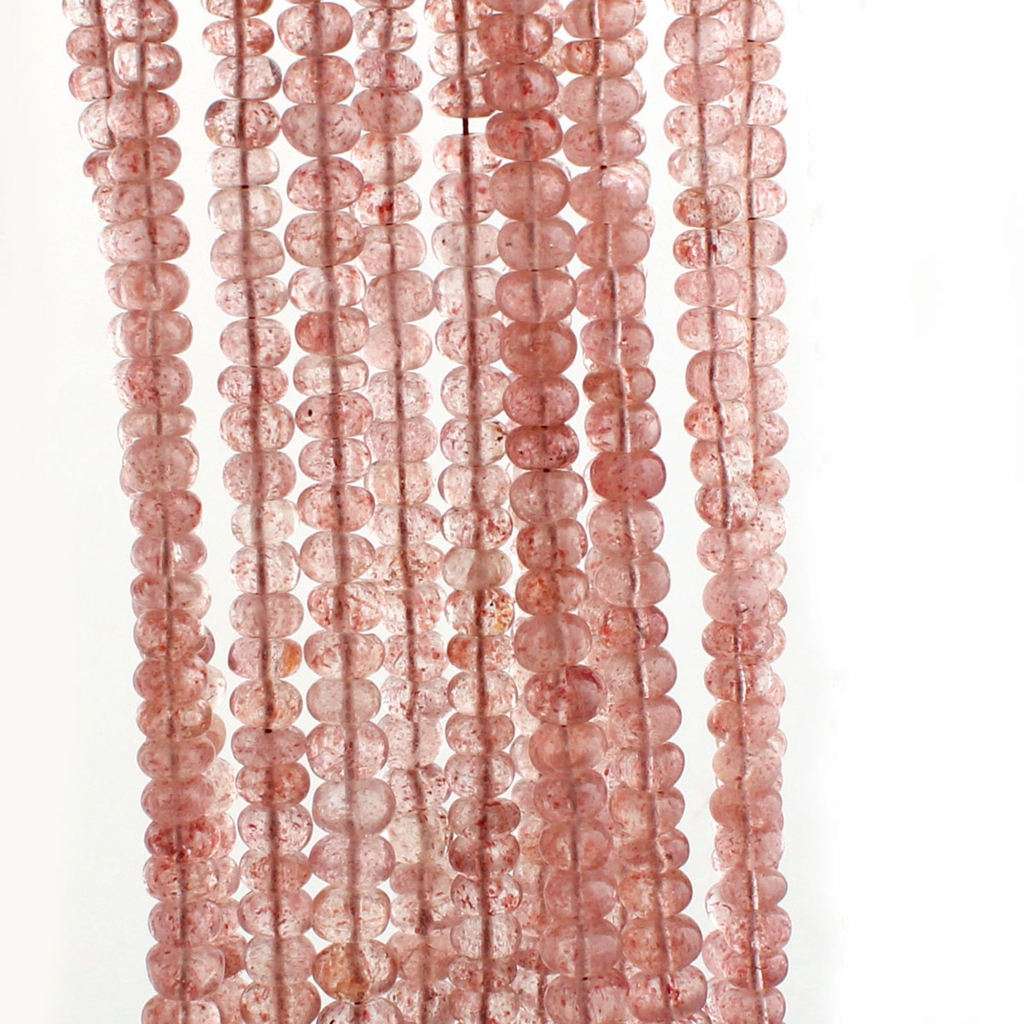 Natural Plain Strawberry Quartz 5-8mm Round Gemstone Beads