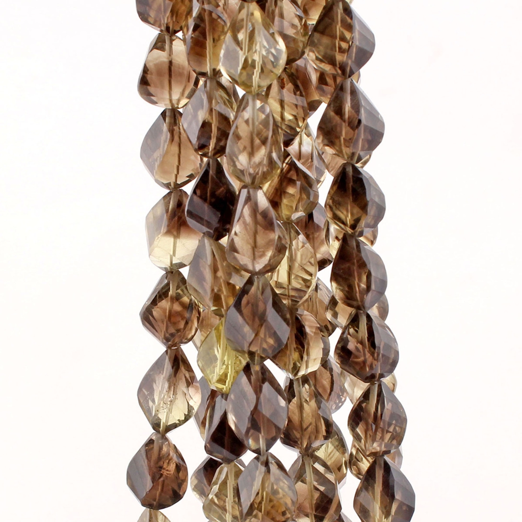 Bio Lemon Quartz Faceted Drops Shape Handmade Gemstone Beads
