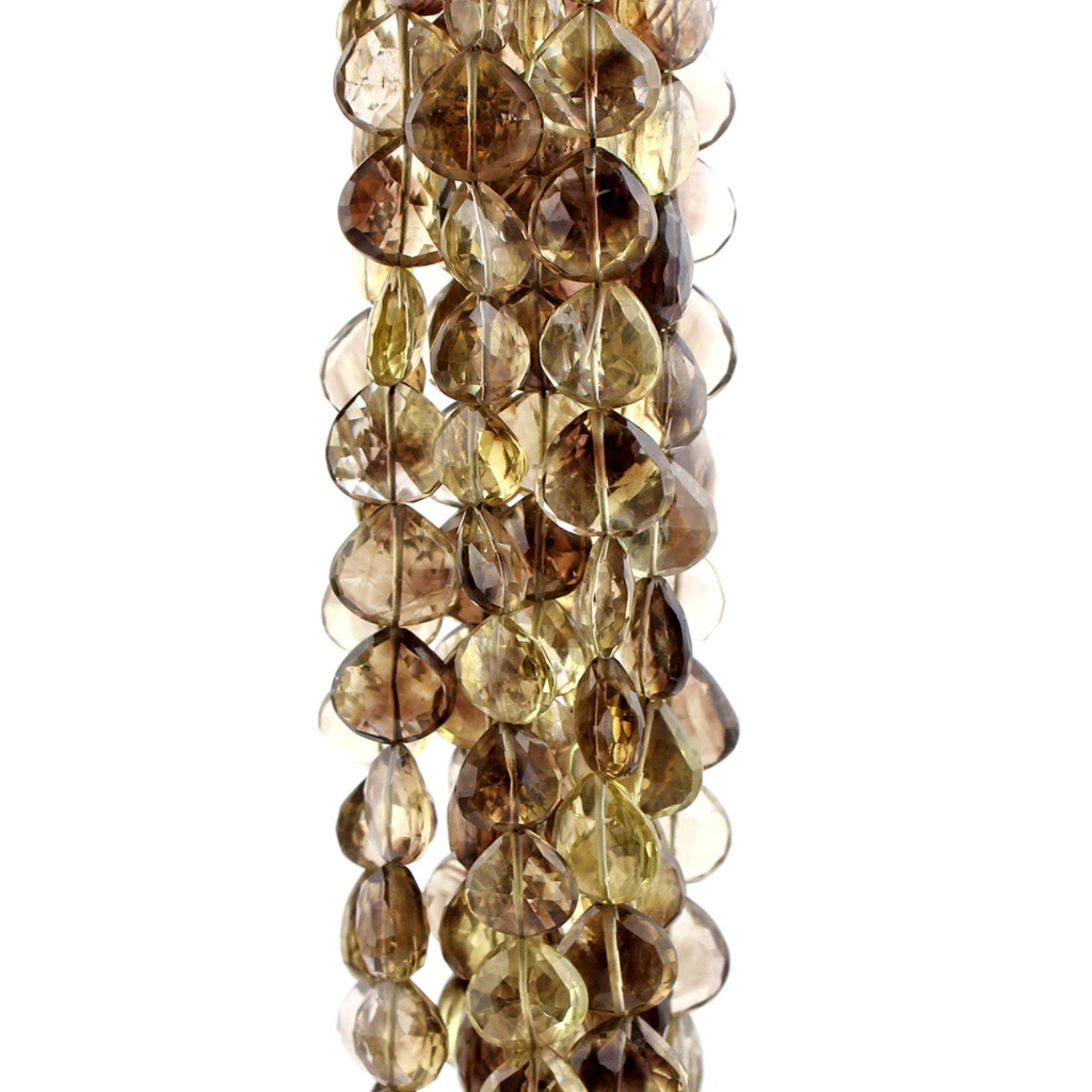 Natural Bio Lemon Quartz Heart Shape Faceted Handmade Beads