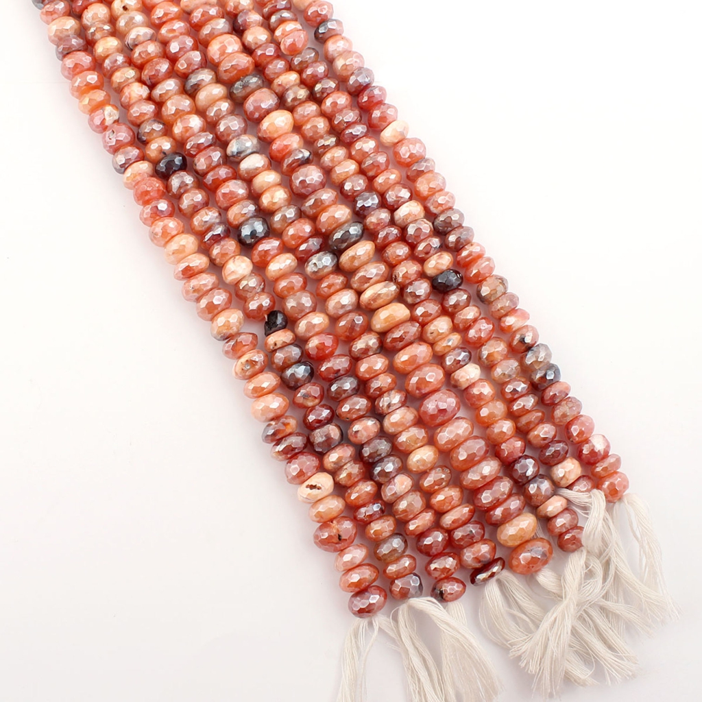 Natural Multi Botswana Agate Faceted Gemstone Beads