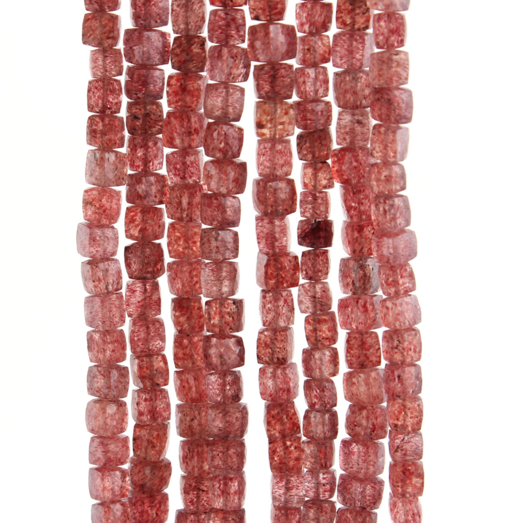 Strawberry Quartz Square Shape Gemstone Beads For Jewelry Making