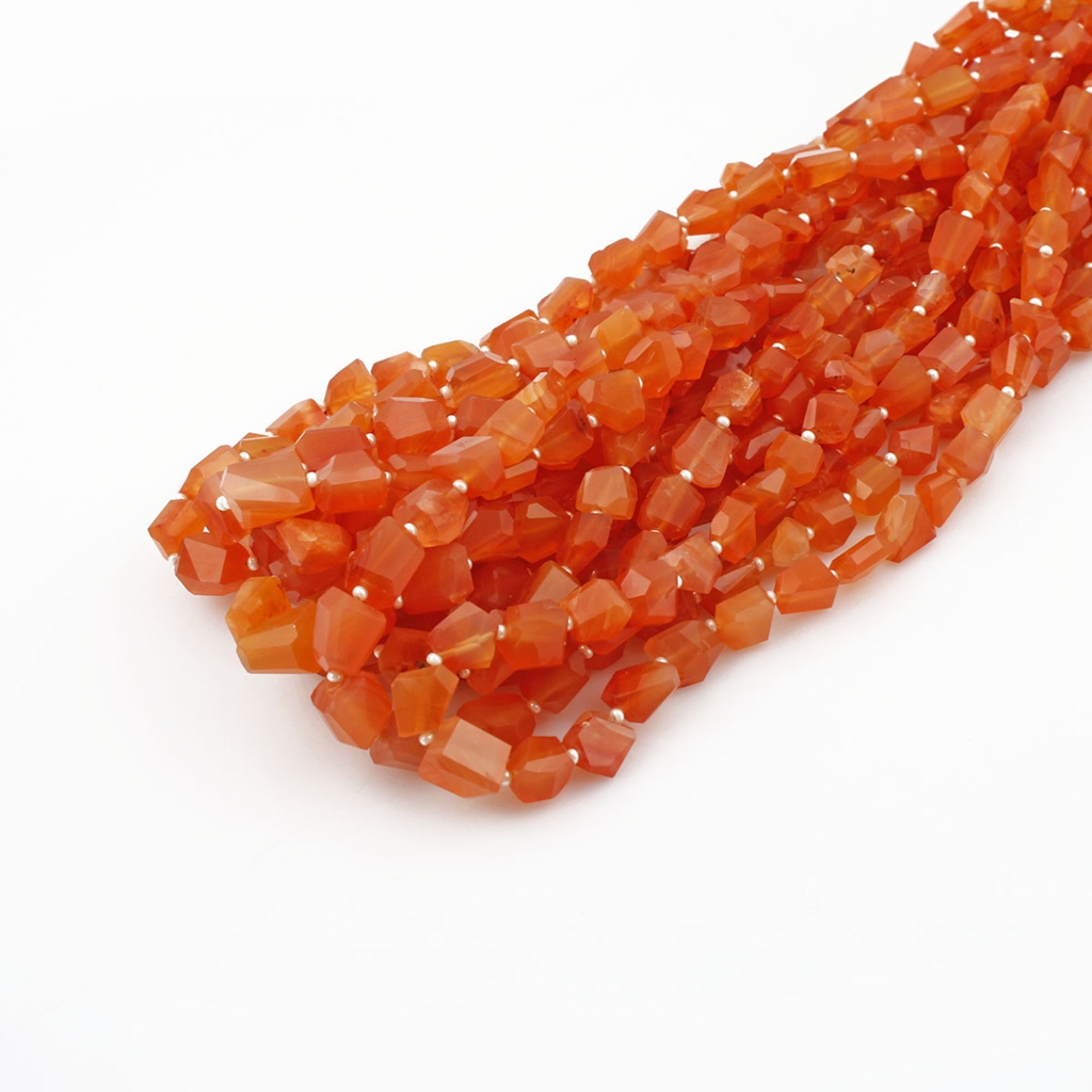 Natural Carnelian Handmade Beads, 6-12mm Faceted Tumble Beads for Unique Creation