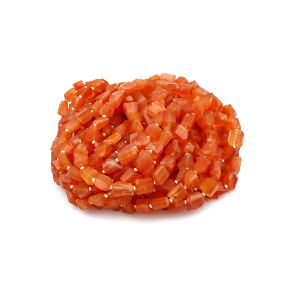 Natural Carnelian Handmade Beads, 6-12mm Faceted Tumble Beads for Unique Creation