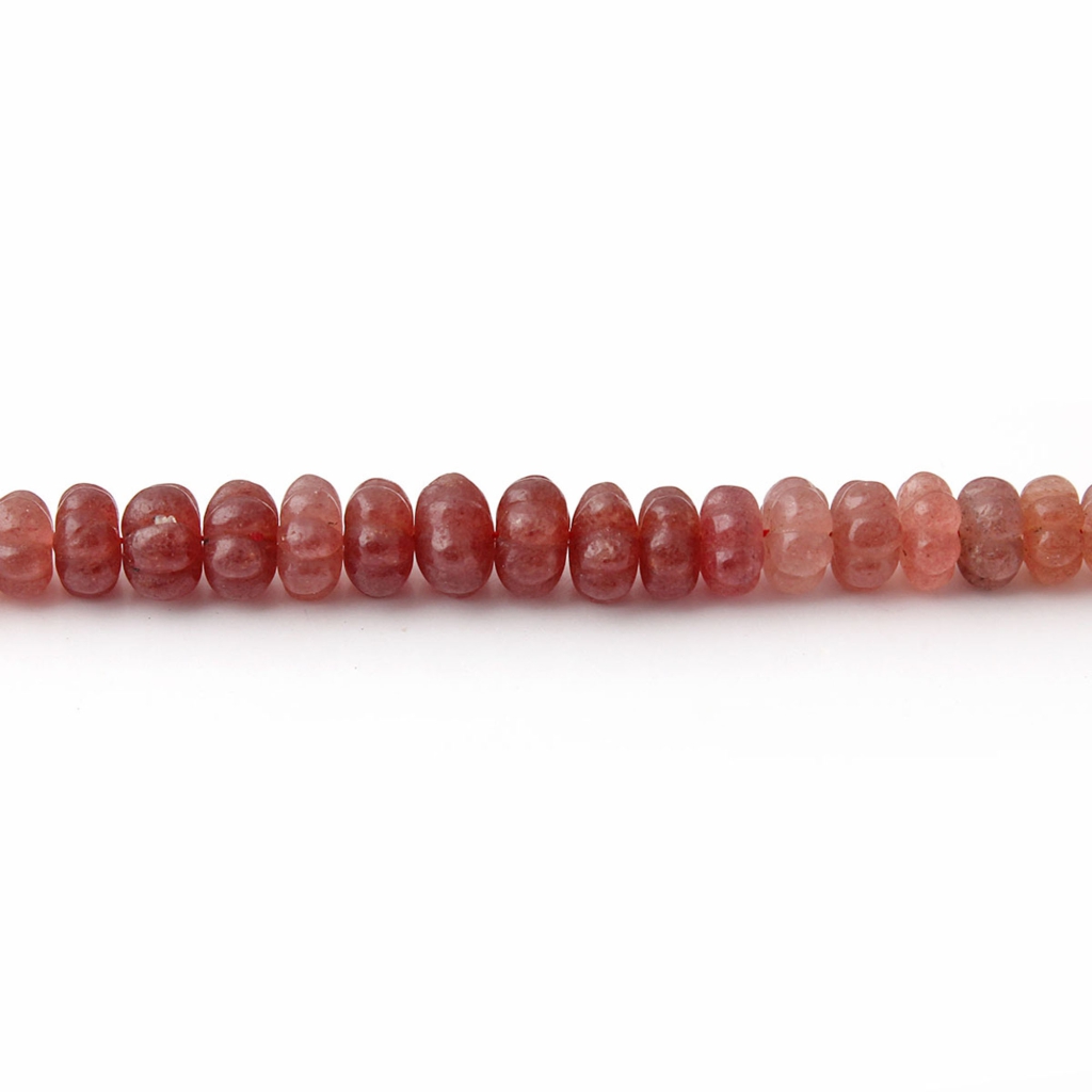 Top  Quality Carving Strawberry Quartz 8-11mm Pumpkin Shape Beads