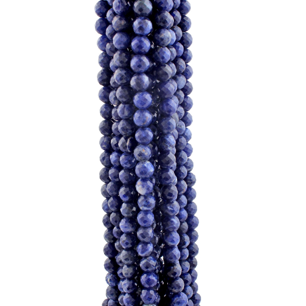 Natural Sodalite Faceted Balls 6-7mm Gemstone Strands Beads