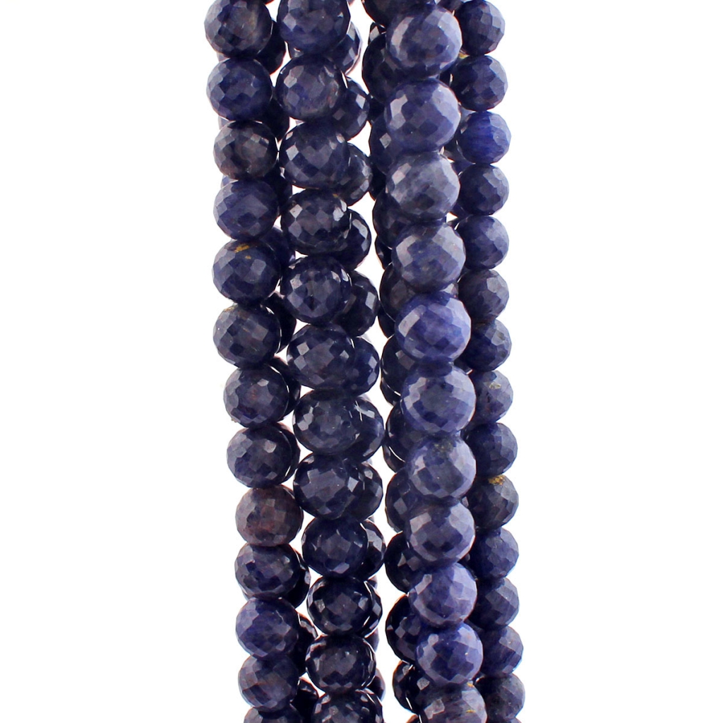 Faceted Sodalite Balls Gemstone Strands For Jewelry Making