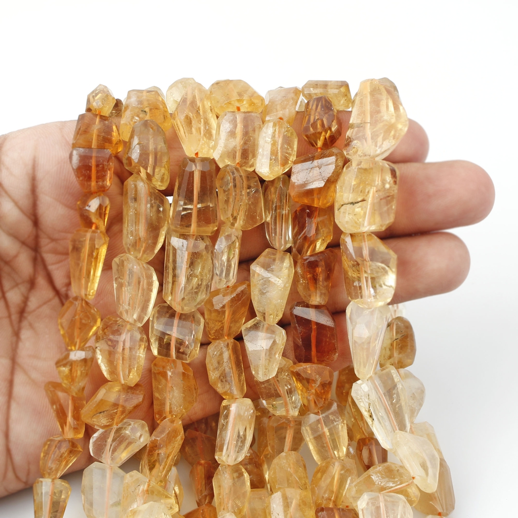 Natural Citrine Tumbles shape Gemstone Beads for Unique Designs
