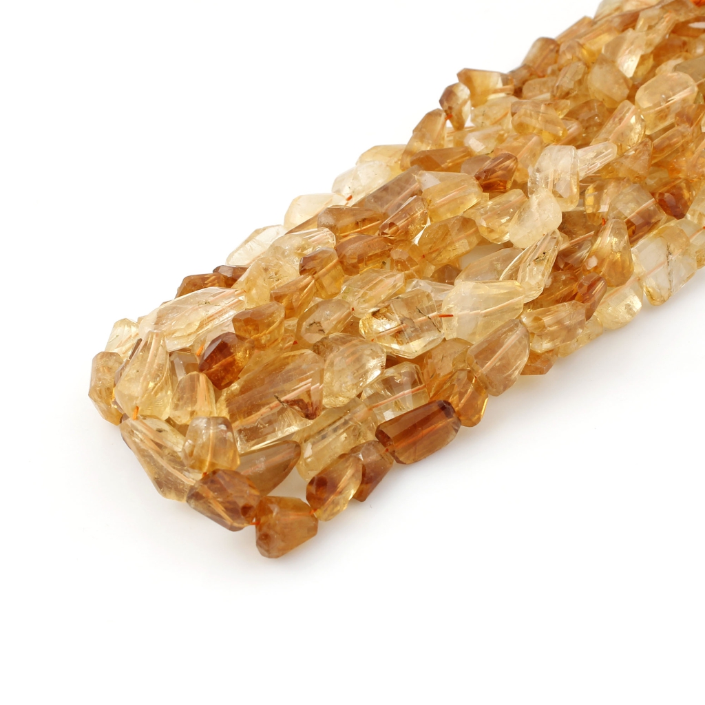 Natural Citrine Tumbles shape Gemstone Beads for Unique Designs