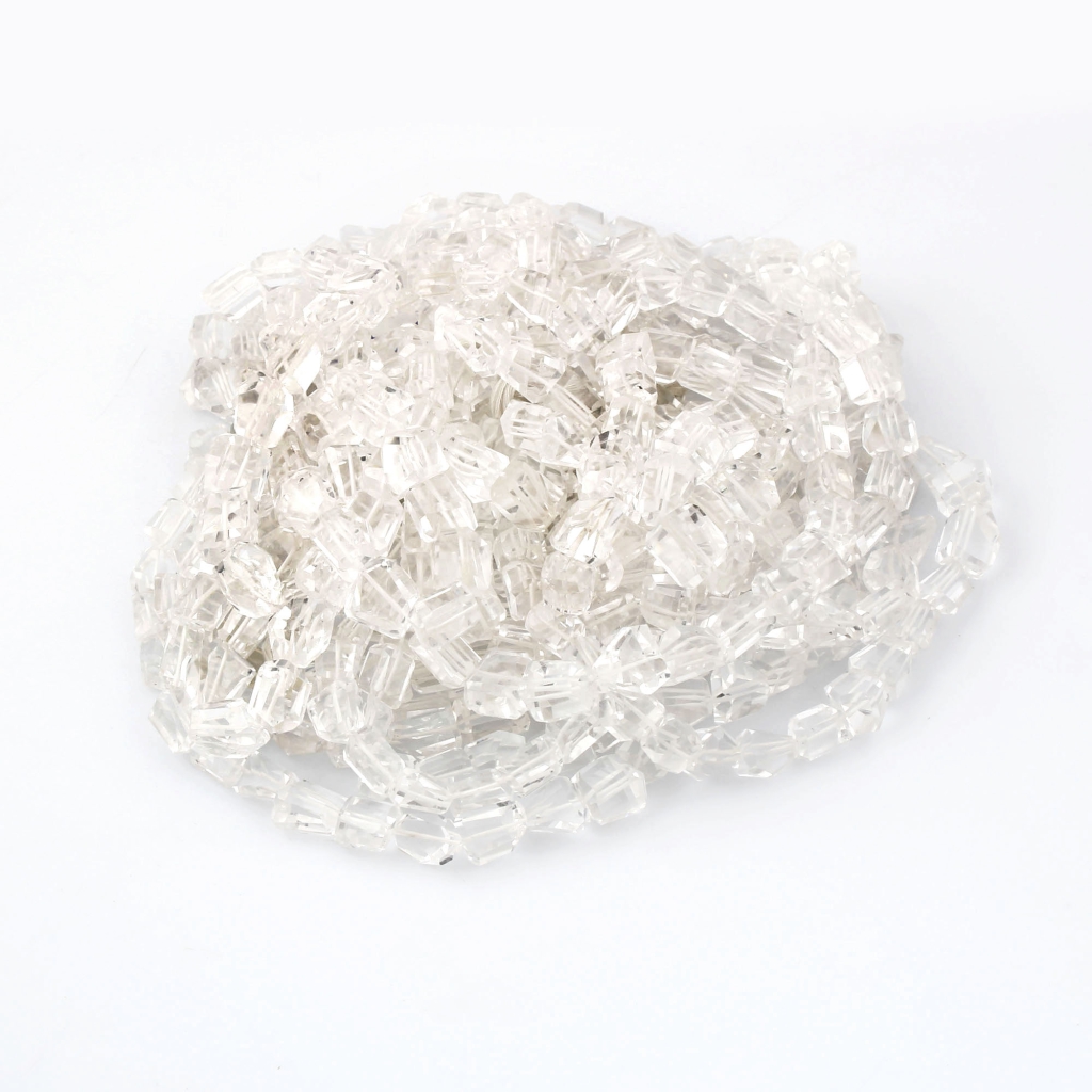 Crystal Quartz Faceted Tumbles Shape Gemstone Beads for Jewelry Creation