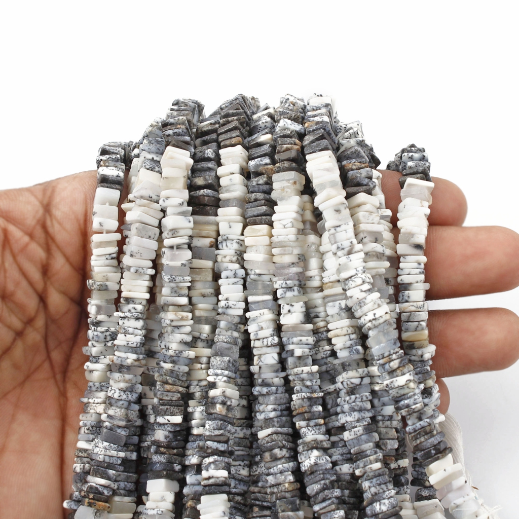 Natural Dendrite Opal Square Gemstone Beads For Jewelry Making