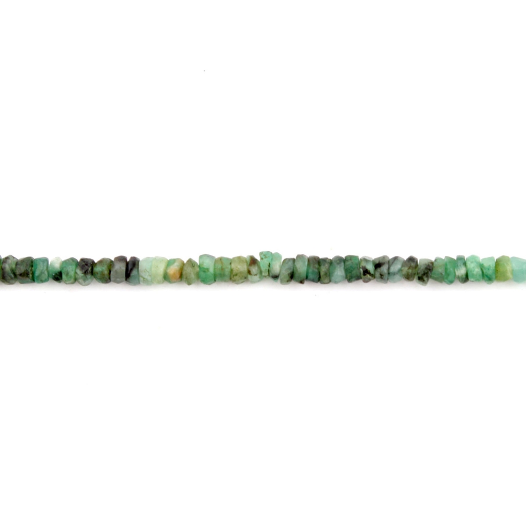 Faceted Emerald 3mm Round Handmade Gemstone Beads 12 Inches