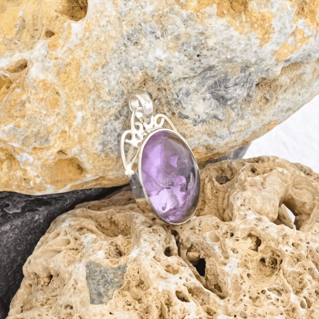 Natural Ametrine Oval Gemstone Sterling Silver Pendant