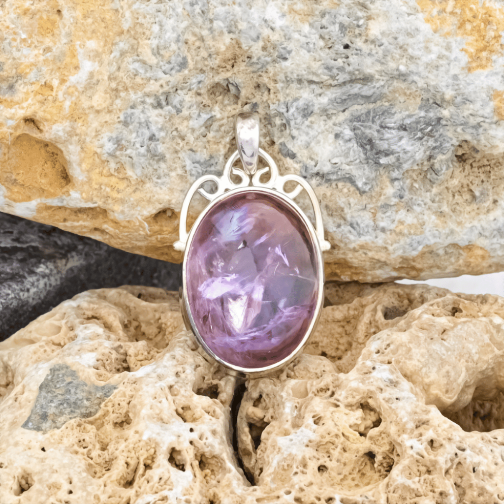 Natural Ametrine Oval Gemstone Sterling Silver Pendant