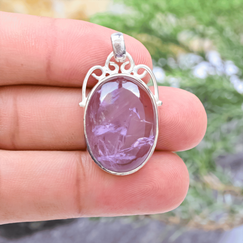 Natural Ametrine Oval Gemstone Sterling Silver Pendant