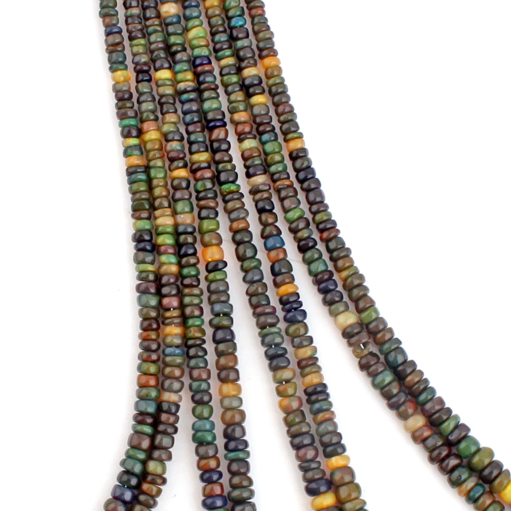 High Quality Black Ethiopian Opal 3mm Round Gemstone Beads