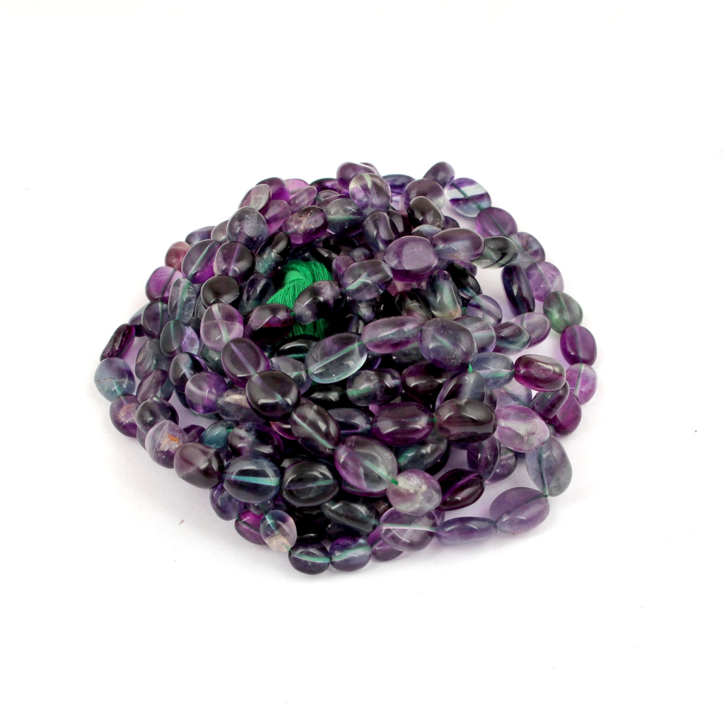 Purple Fluorite Tumble Beads 5 Strands 7x9 mm Approx.