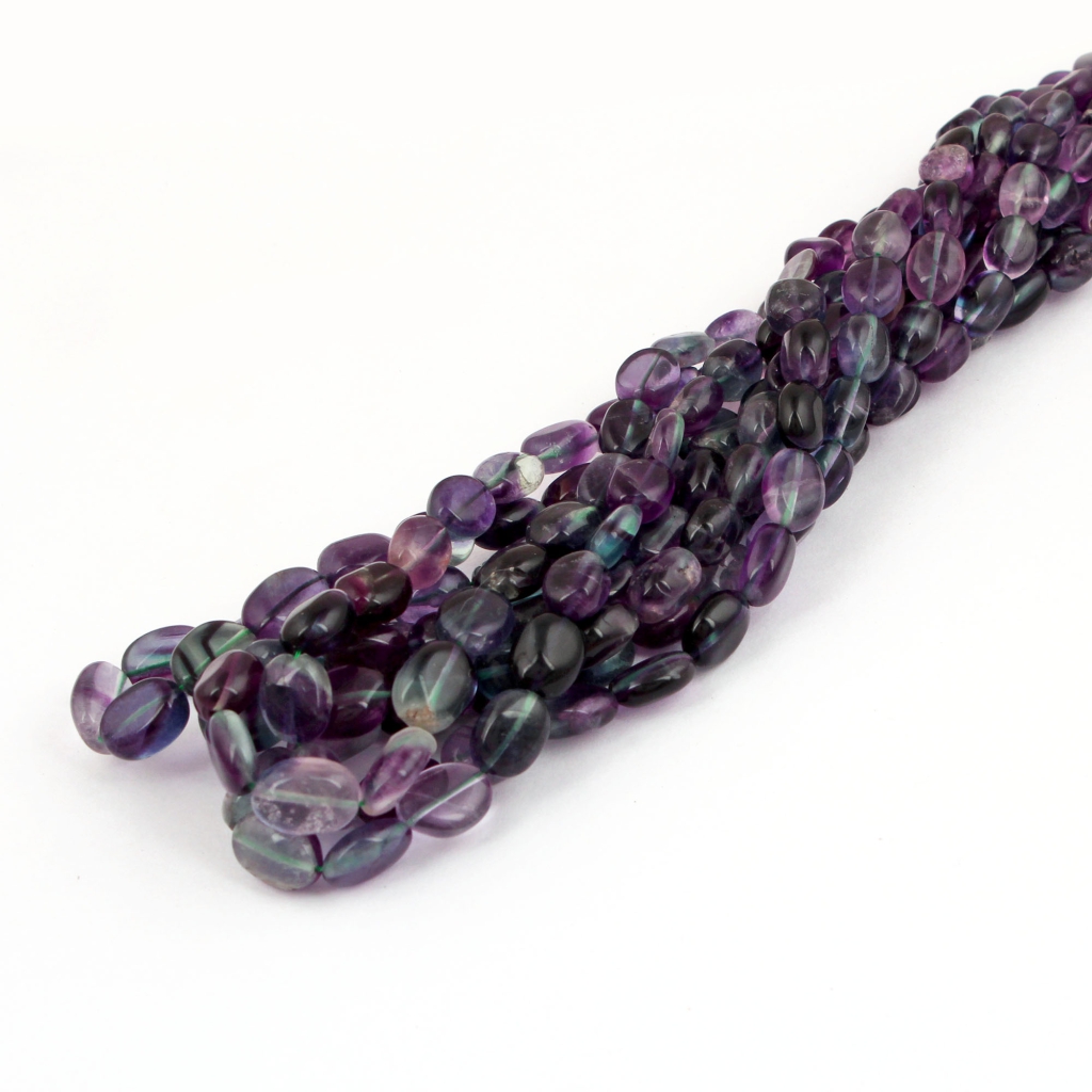 Purple Fluorite Tumble Beads 5 Strands 7x9 mm Approx.