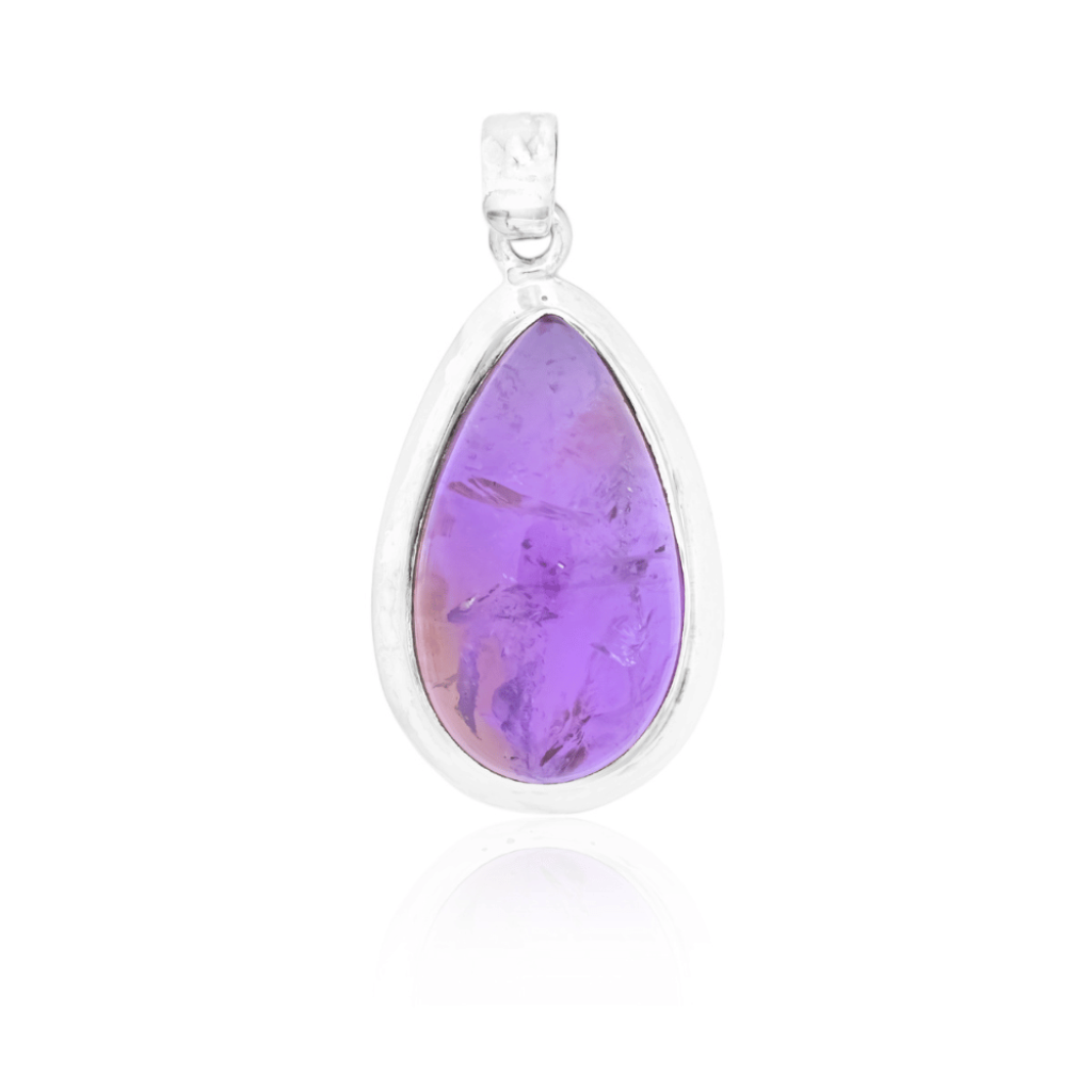 Natural Ametrine Pear Gemstone Sterling Silver Pendant