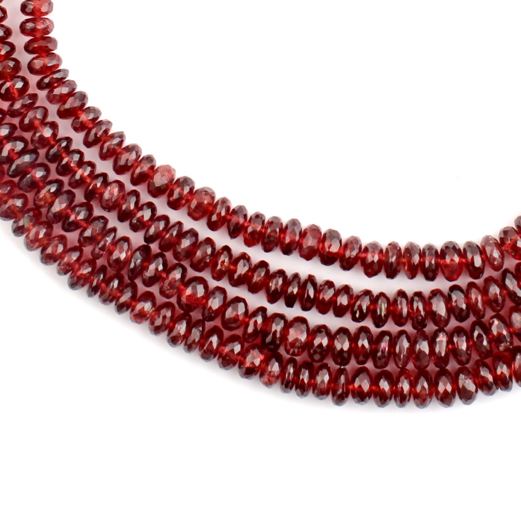 Wholesale Natural Garnet Round Faceted Beads Gemstone Strands