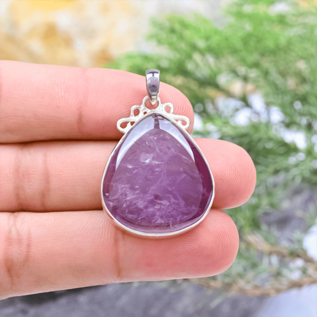 Natural Ametrine Cabochon Sterling Silver Designer Pendant