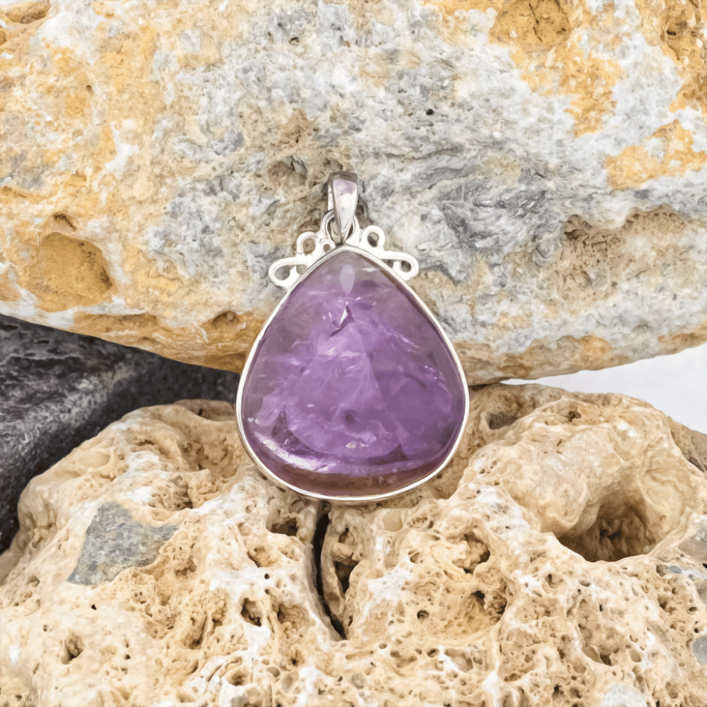 Natural Ametrine Cabochon Sterling Silver Designer Pendant