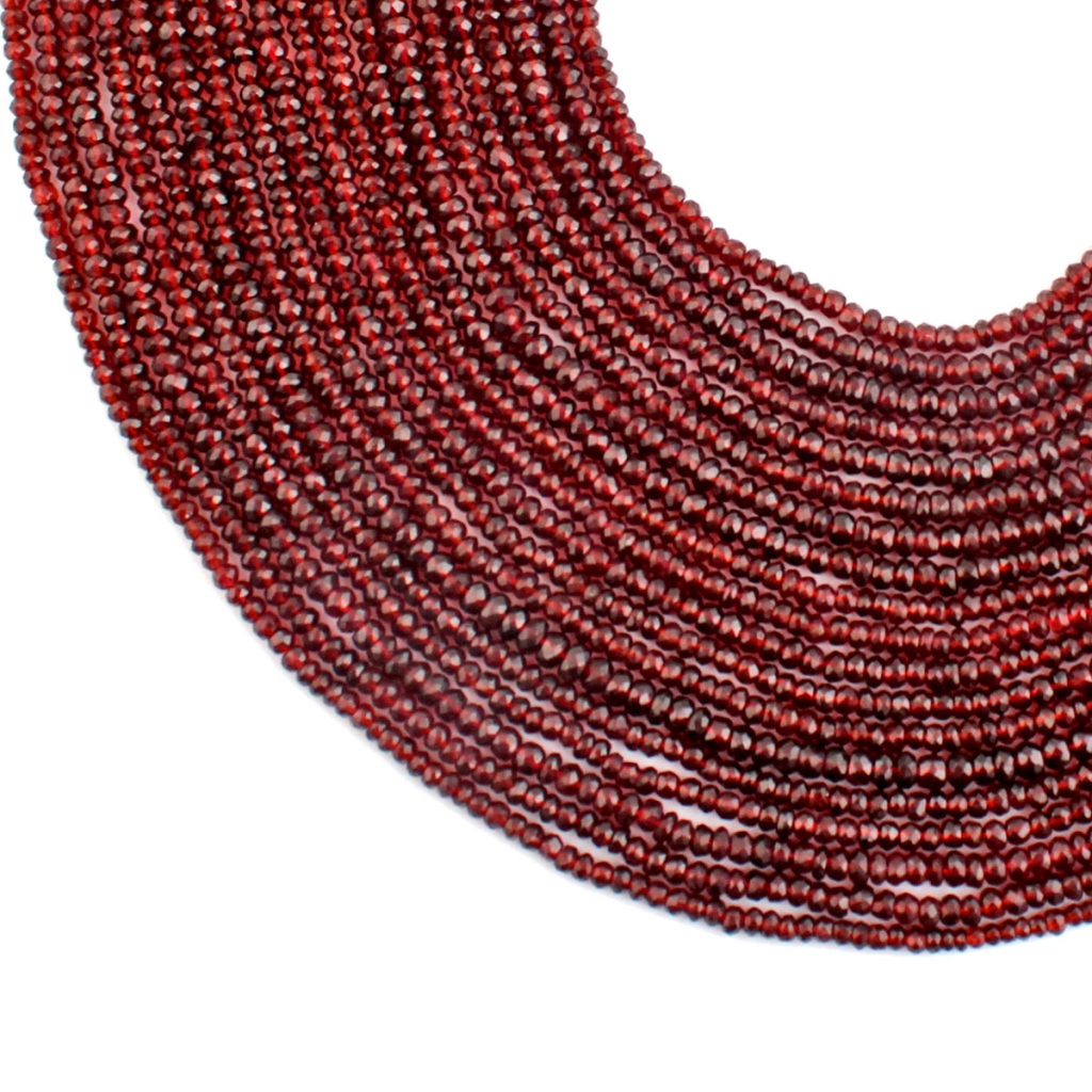 High Quality Garnet Faceted Gemstone Beads For Jewelry Making