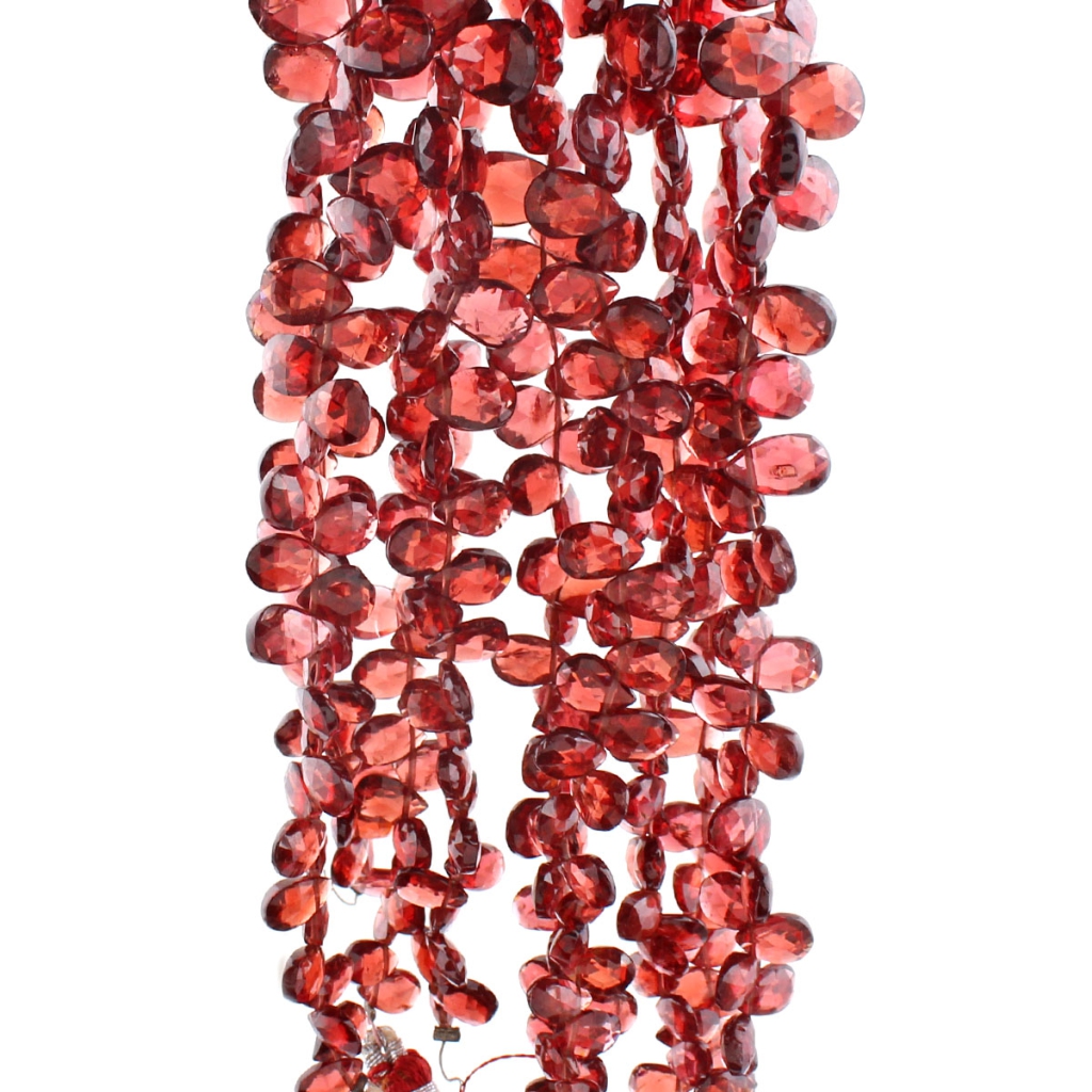 Pear Faceted Garnet Handmade 9 Strands Gemstone Beads