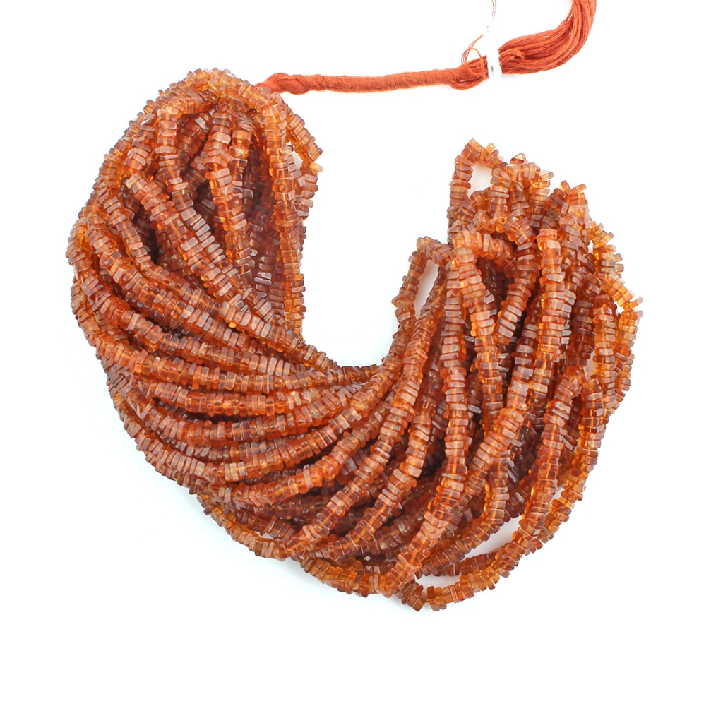 Hessonite Garnet Faceted Round Gemstone Beads For Jewelry