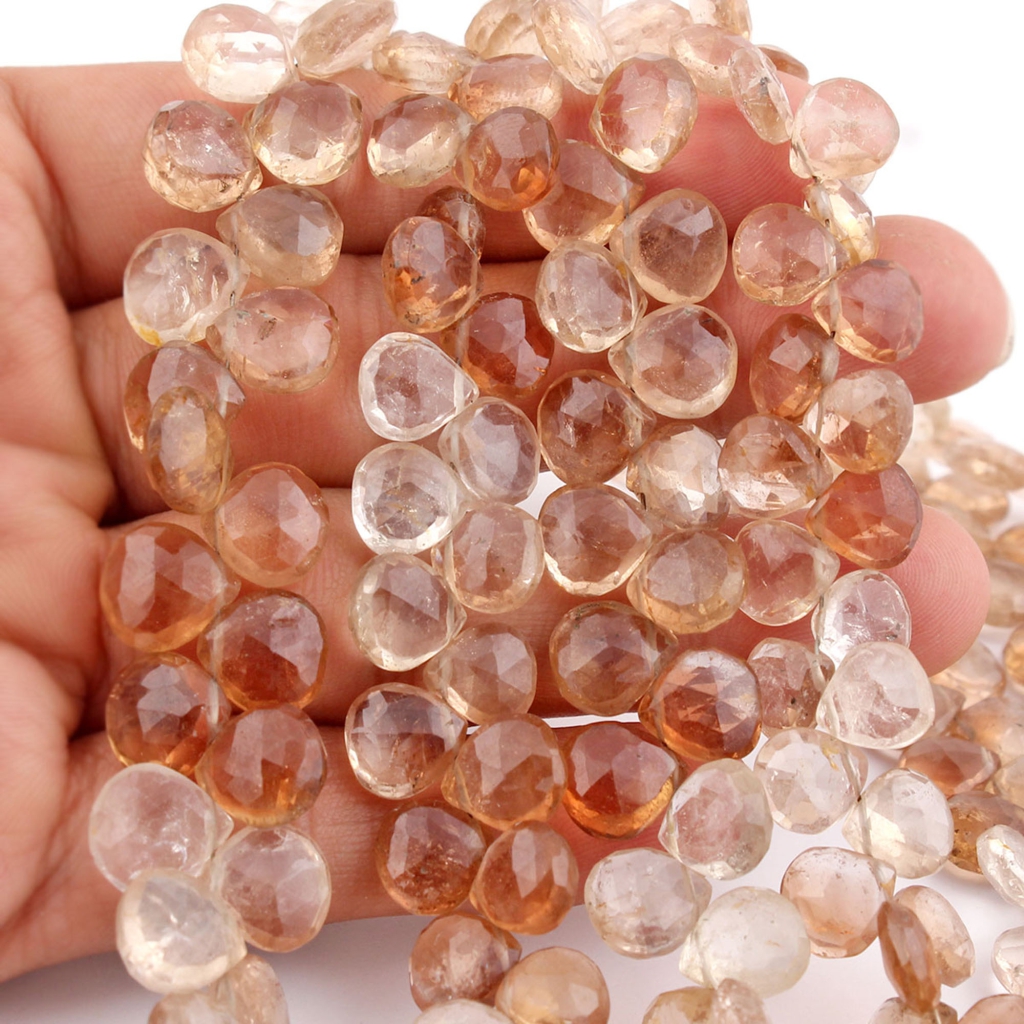 Faceted Imperial Quartz Heart Shape 15 Strands Gemstone Beads
