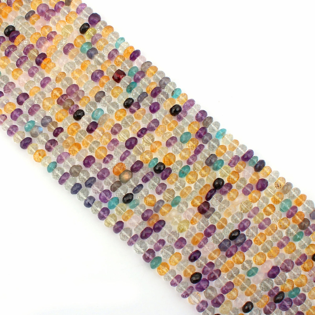 Natural Multi-Quartz 7mm Round Gemstone Beads for Jewelry