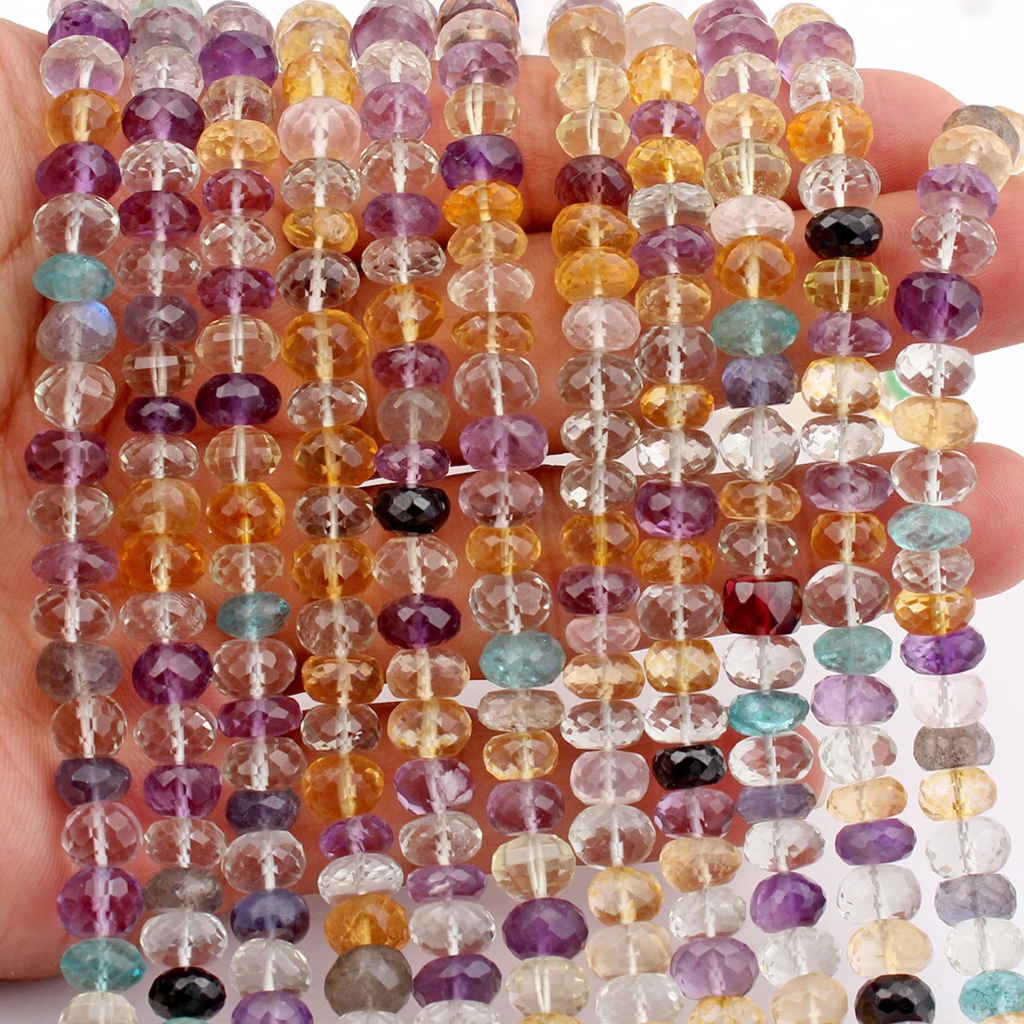 Natural Multi-Quartz 7mm Round Gemstone Beads for Jewelry