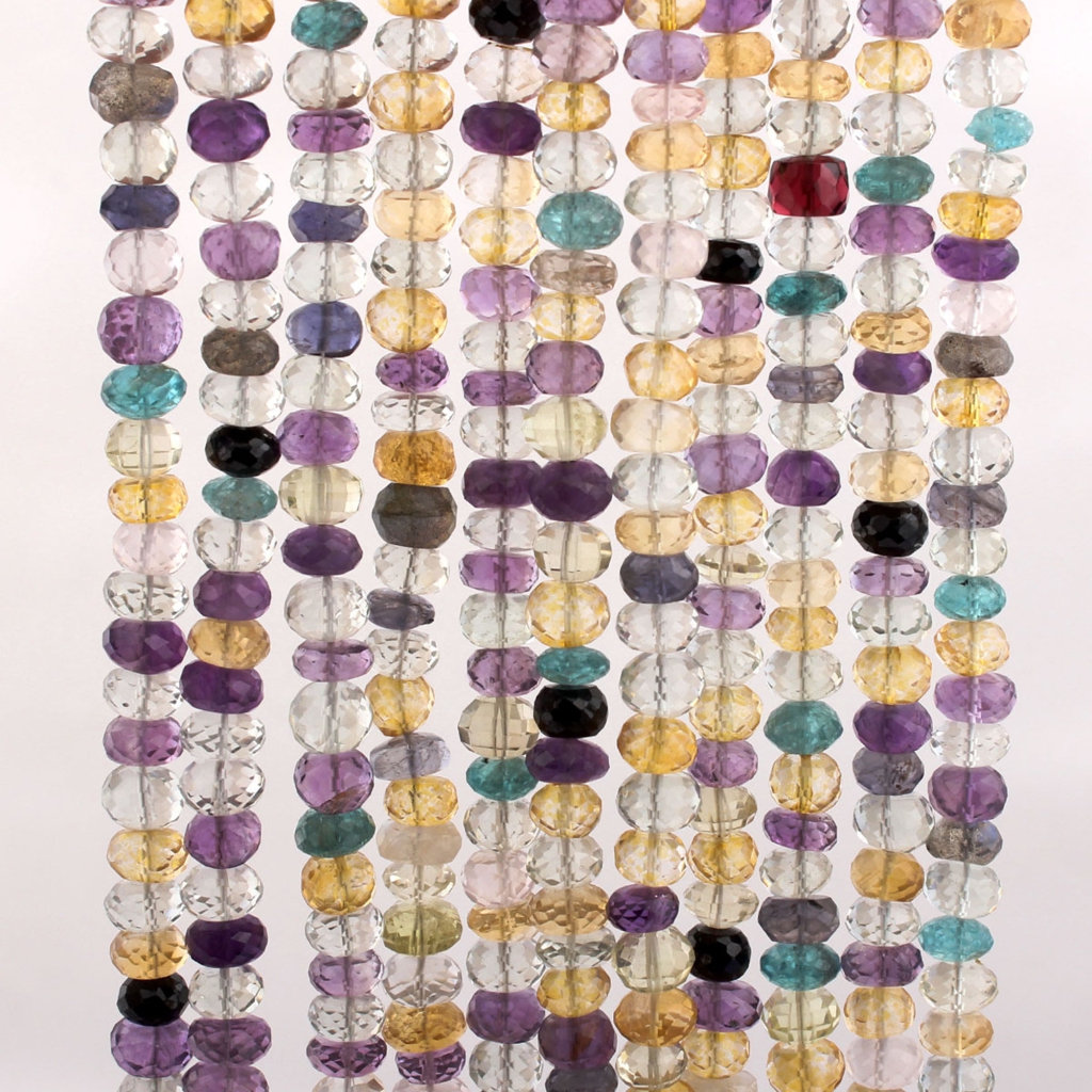 Natural Multi-Quartz 7mm Round Gemstone Beads for Jewelry