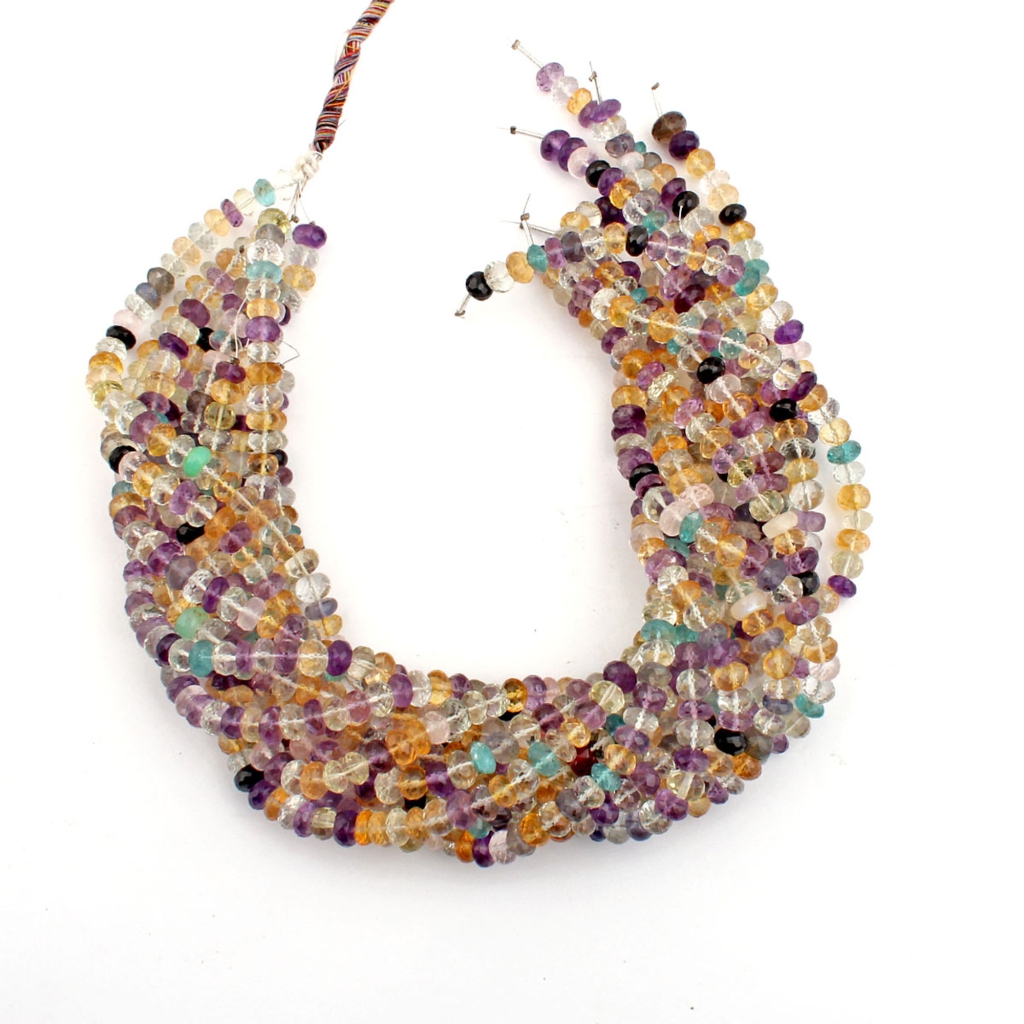 Natural Multi-Quartz 7mm Round Gemstone Beads for Jewelry