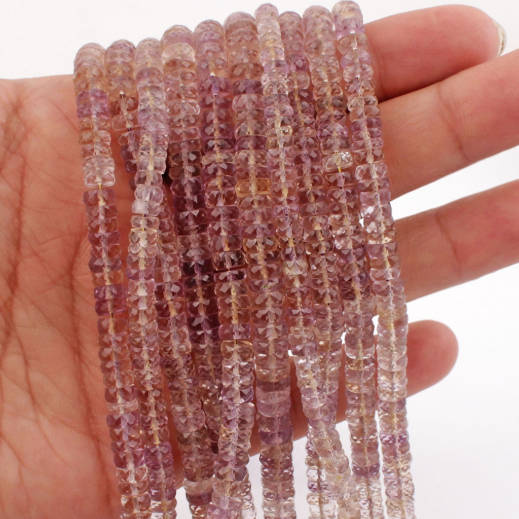 High Quality Multi Quartz Gemstone 5-6mm Tyre Shape Strand Beads