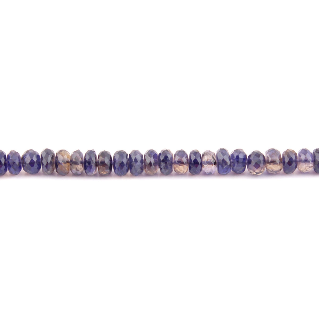 Natural  Iolite Gemstone Round Faceted Handmade Beads