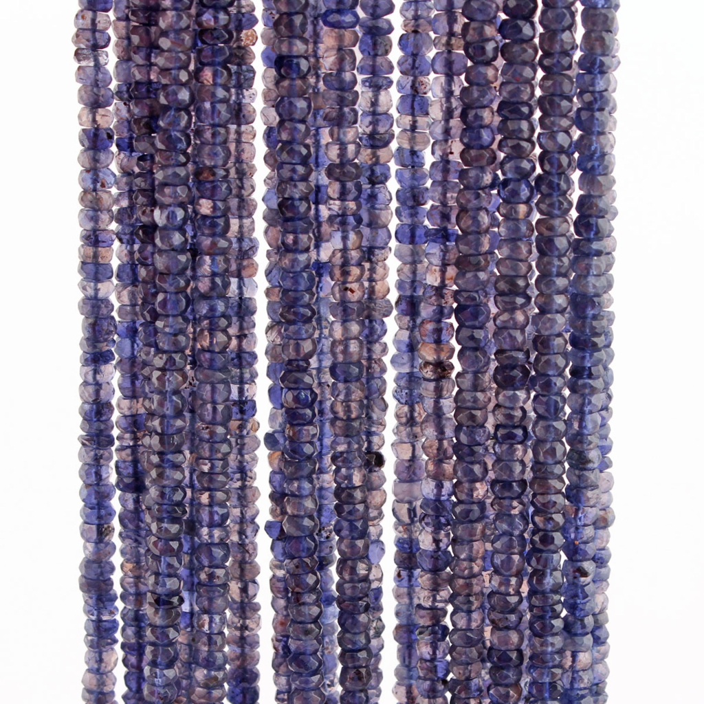 Blue Iolite 4mm Round Faceted Gemstone Beads For Jewelry