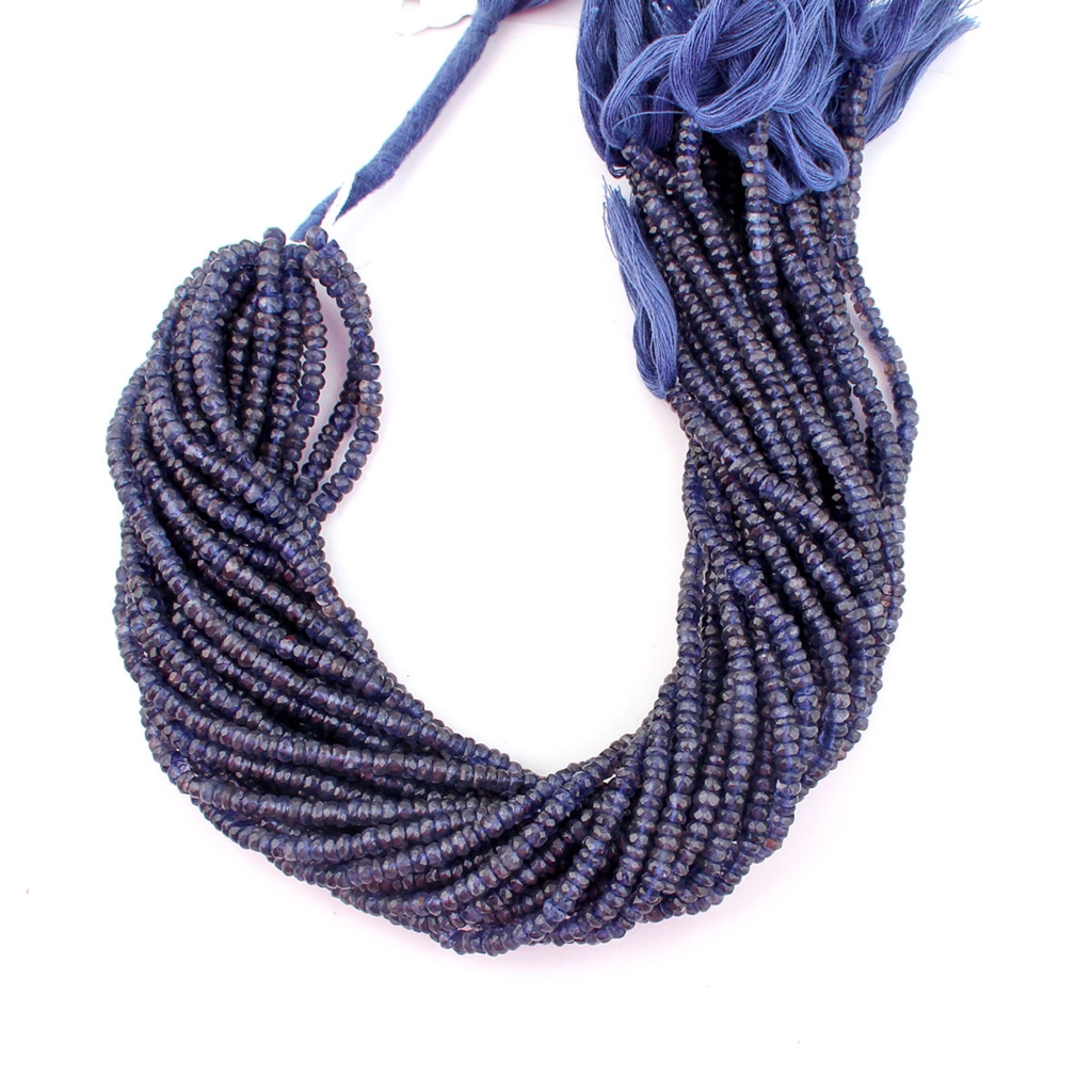 Blue Iolite 4mm Round Faceted Gemstone Beads For Jewelry