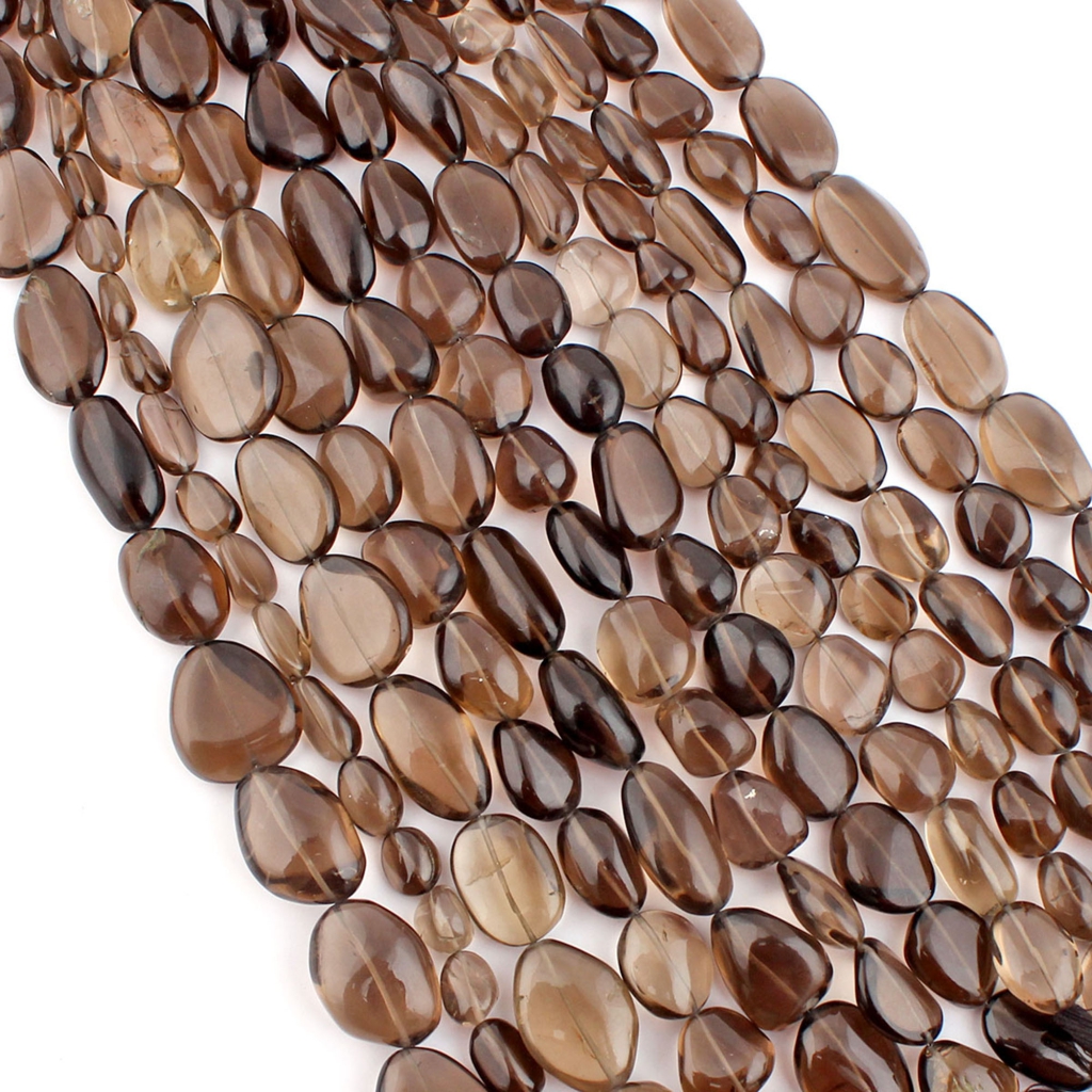 Plain Smoky Quartz Tumble Gemstone Beads For Jewelry Making