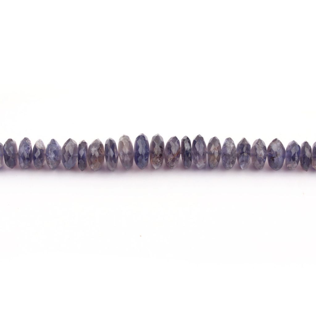 Faceted Iolite 9-12mm Round Gemstone Beads 16 Inches For Jewelry