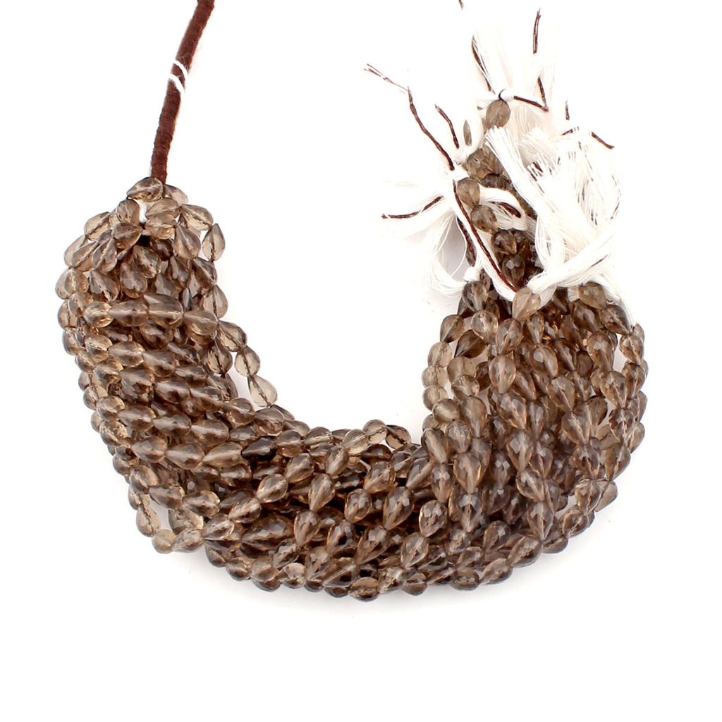 Natural Smoky Quartz Faceted Gemstone Beads For Jewelry Making