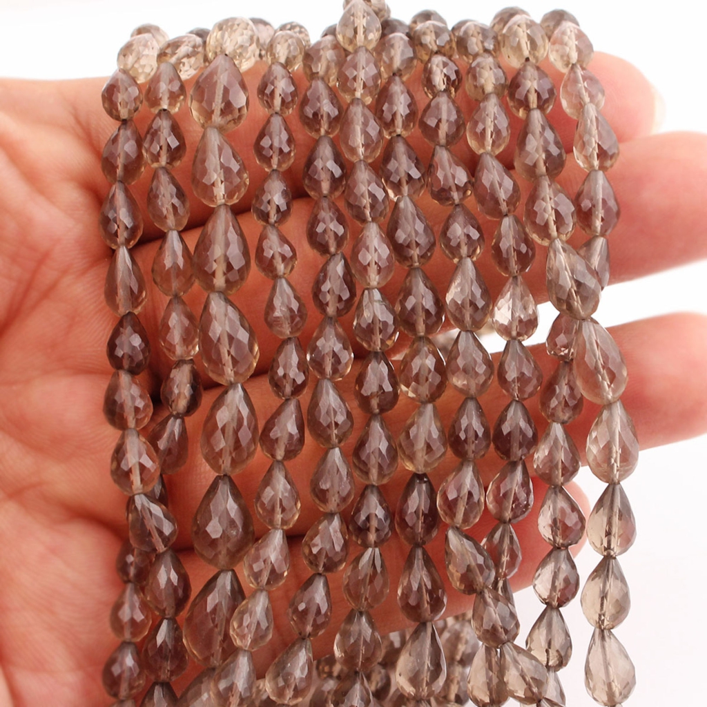 Natural Smoky Quartz Faceted Gemstone Beads For Jewelry Making