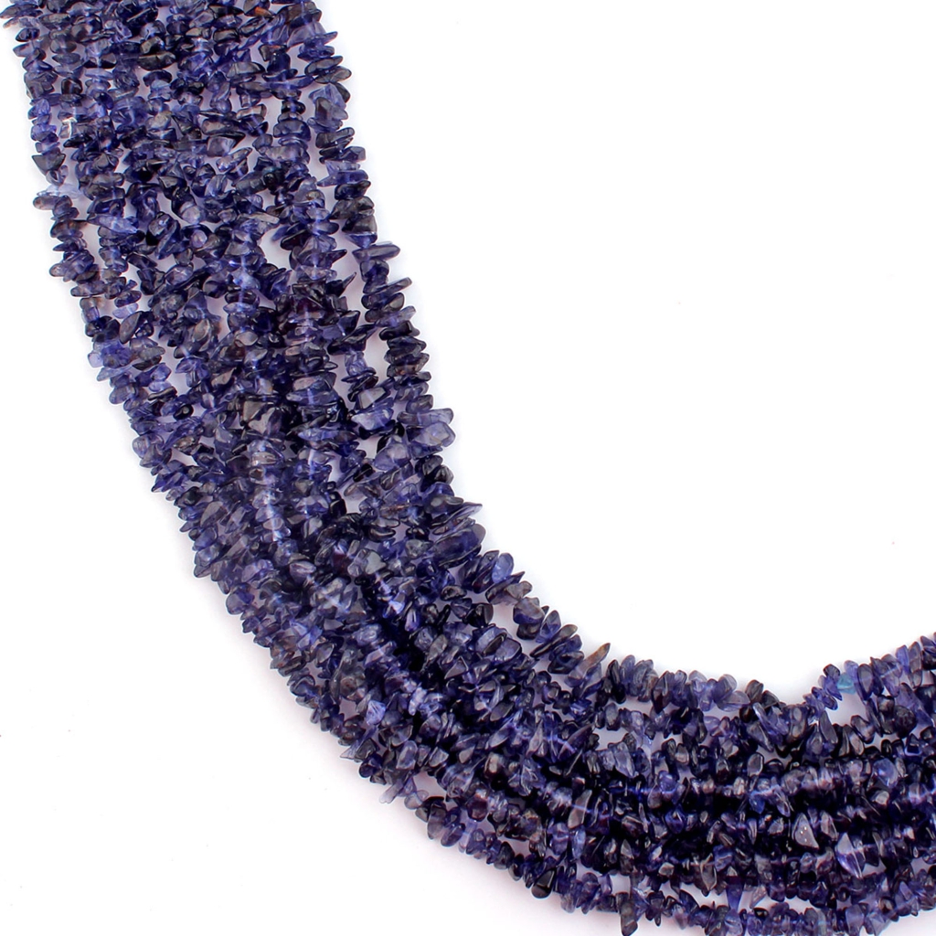 Natural Iolite Gemstone Mix Size Uncut Handmade Beads 9 Strands
