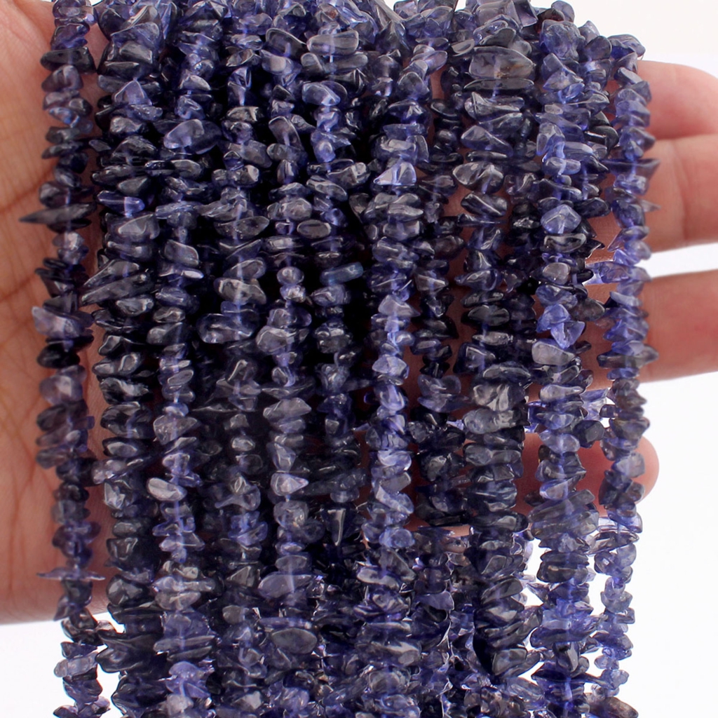 Natural Iolite Gemstone Mix Size Uncut Handmade Beads 9 Strands
