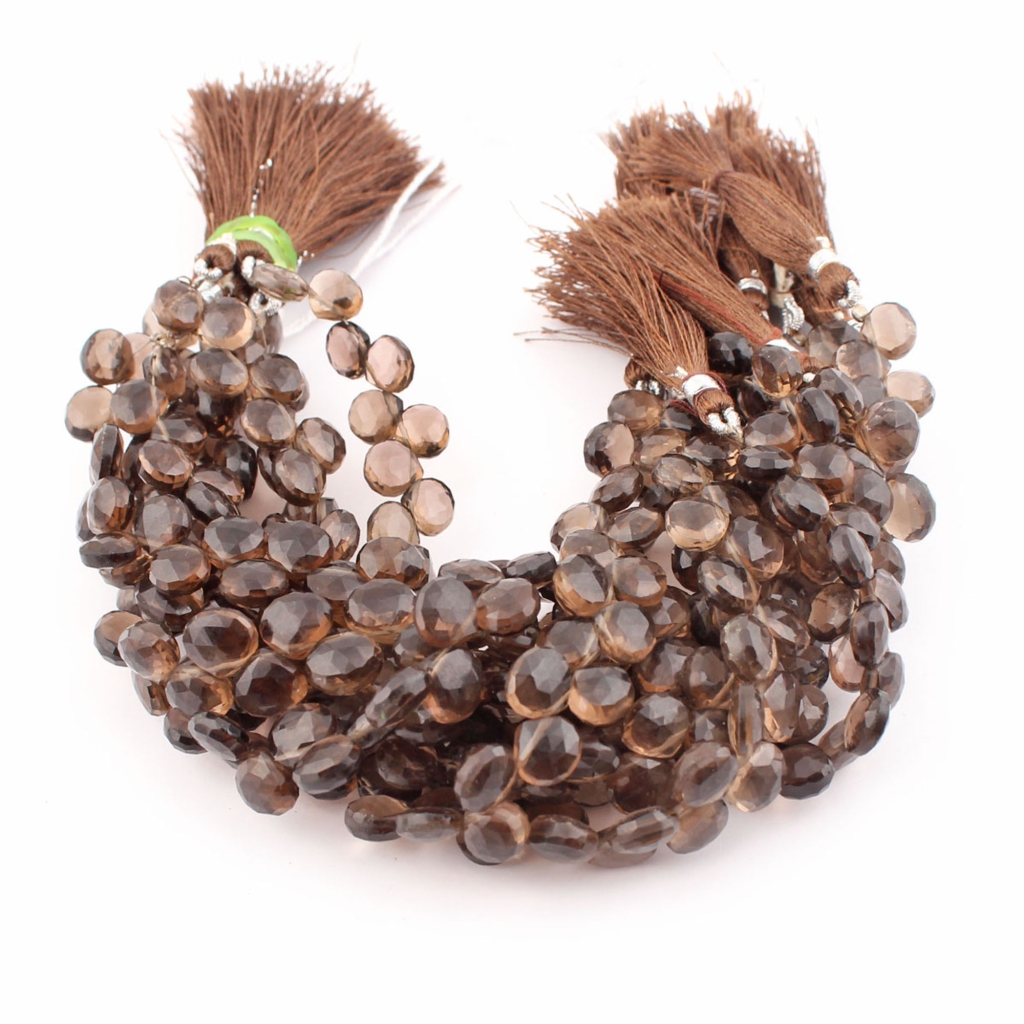 9-10mm Heart Shape Smoky Quartz Gemstone Beads For Jewelry