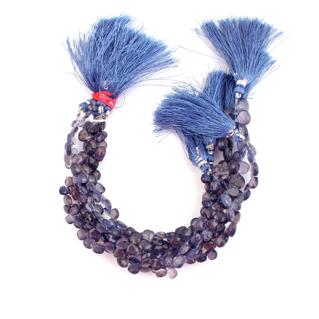 Iolite 4-8mm Heart Shape Faceted Beads For Jewelry Making