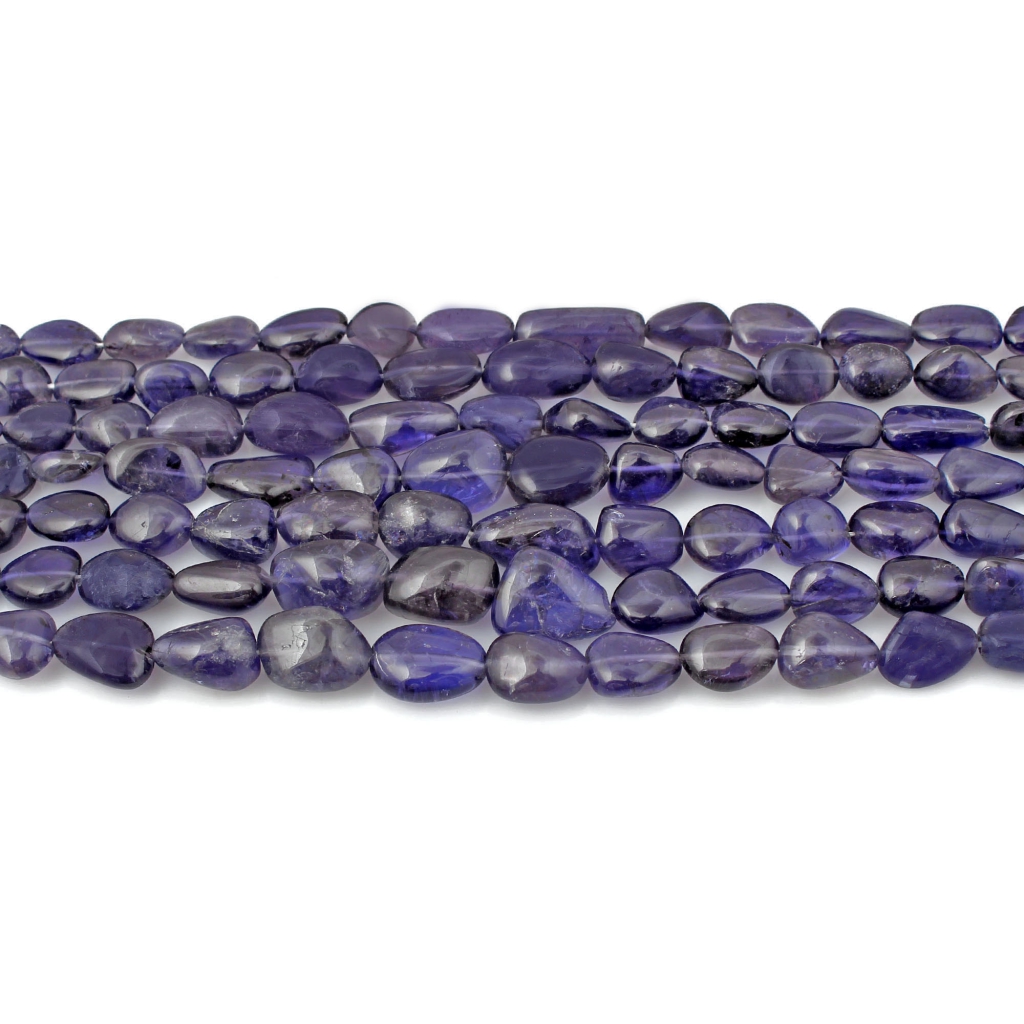 Natural Iolite Beaded Necklace Nugget Shape 8-17mm Approx.