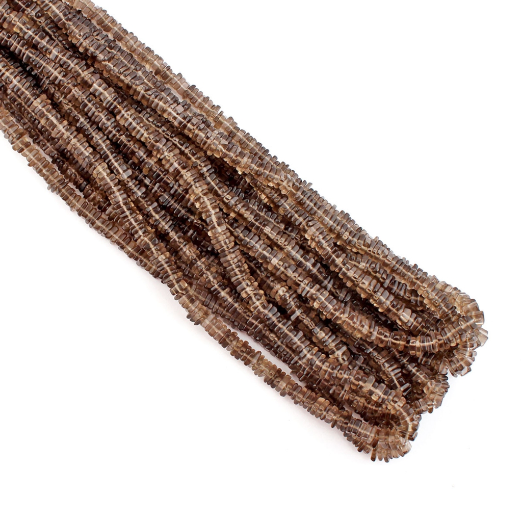 High Quality Smooth Smoky Quartz 4-6mm Square Gemstone Beads