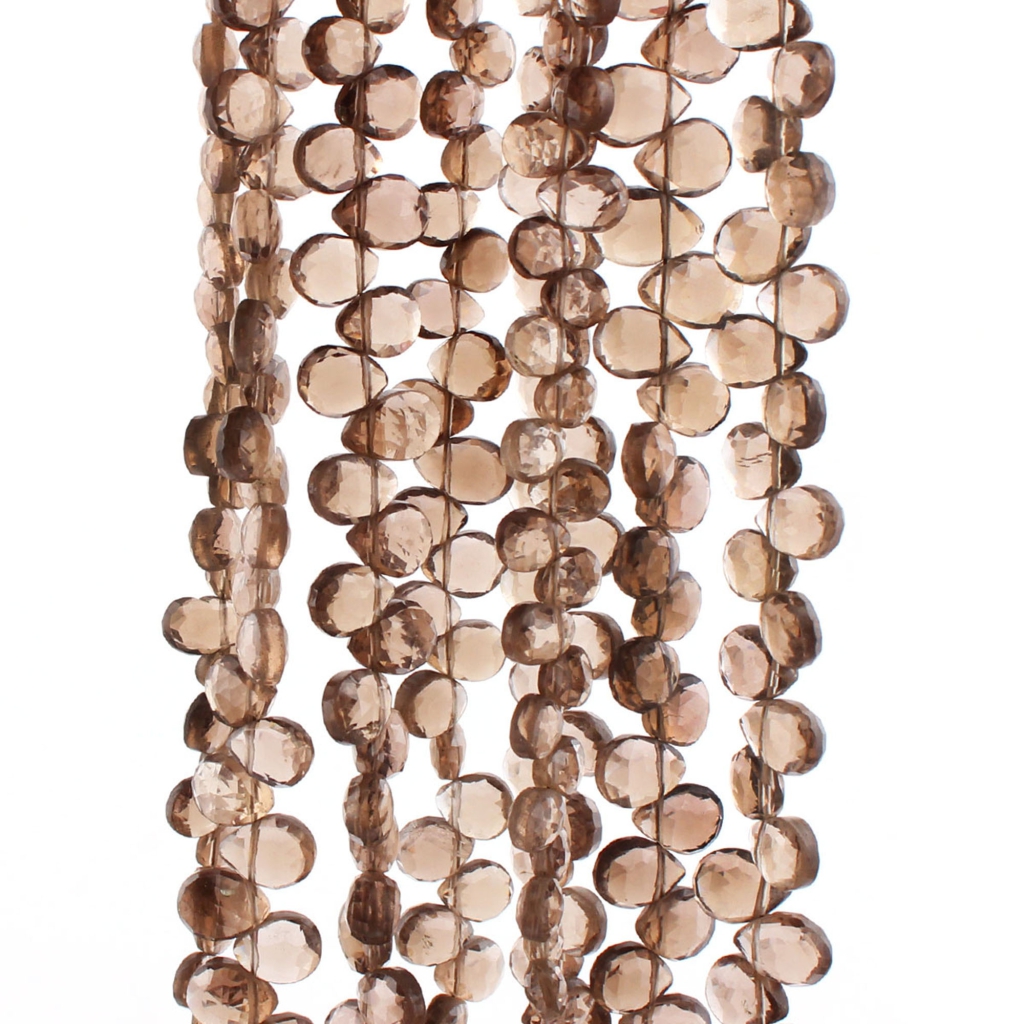 Smoky Quartz Pear Gemstone Beads 14 Strands For Jewelry