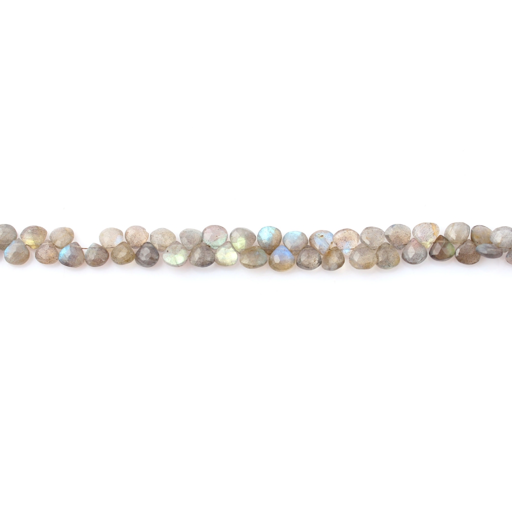 Natural Labradorite Heart Shape Beads, 13-strand beads