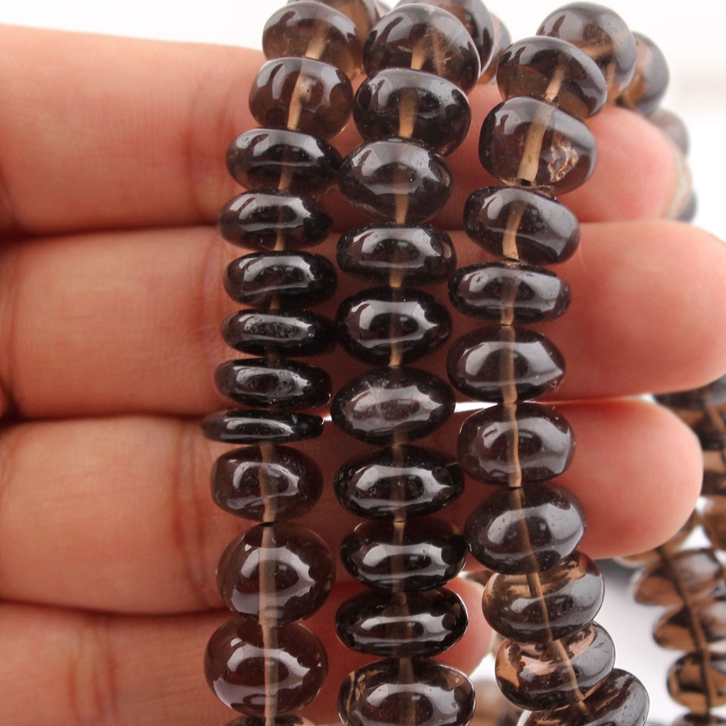 Plain Smoky Quartz Handmade Round Beads For Jewelry Making